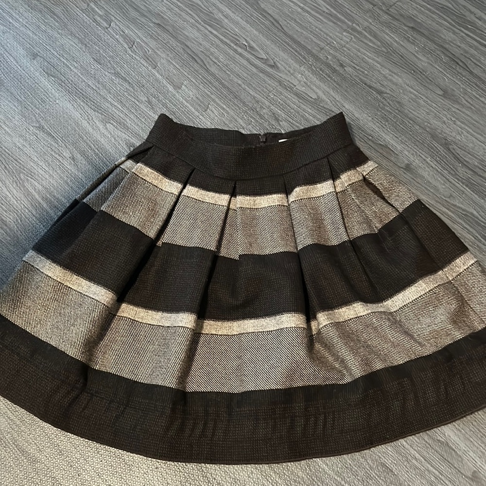 BCBG Aline pleated wool skirt